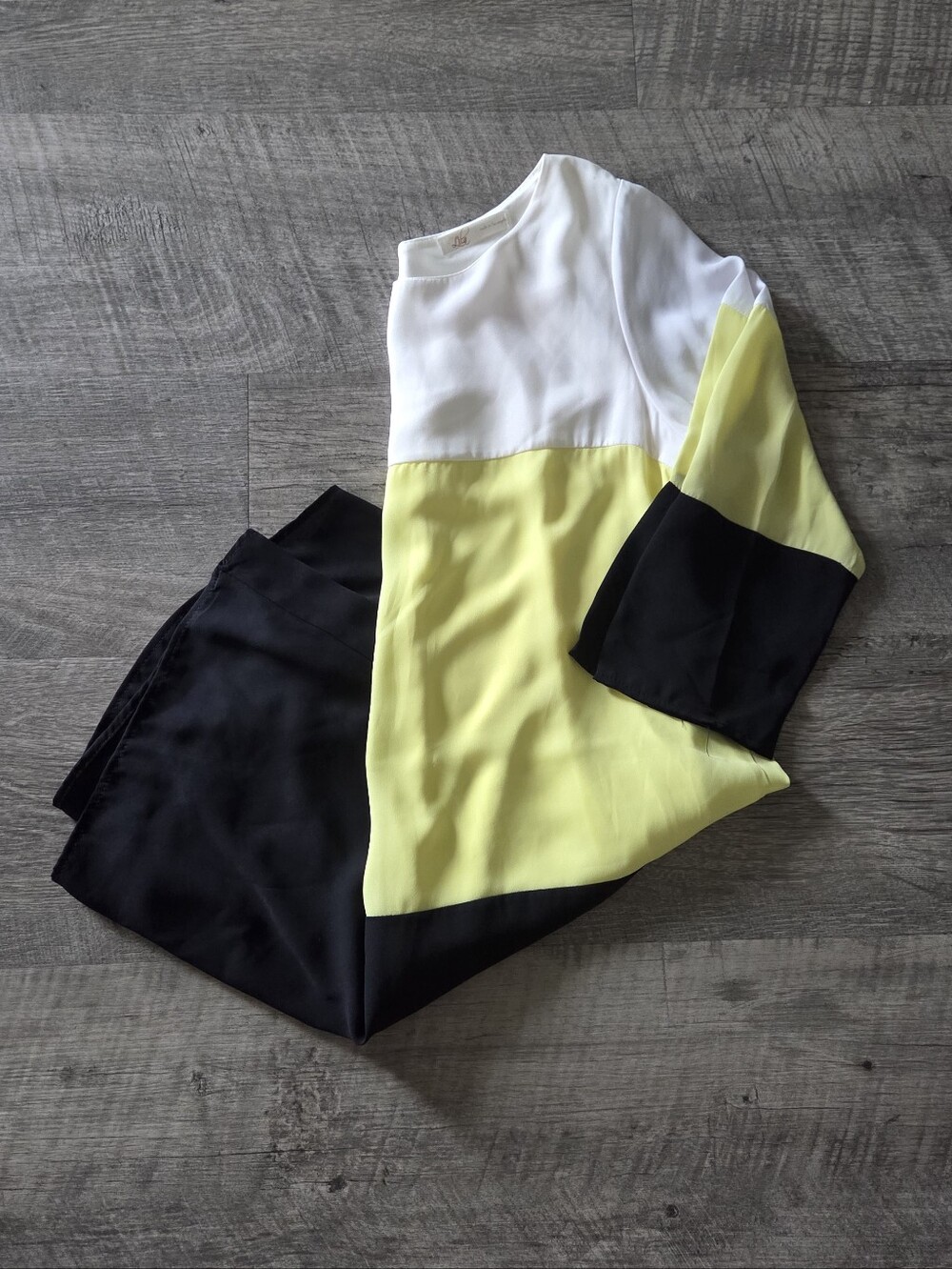 Lila Clothing Colorblock White, Yellow, Navy Dress.